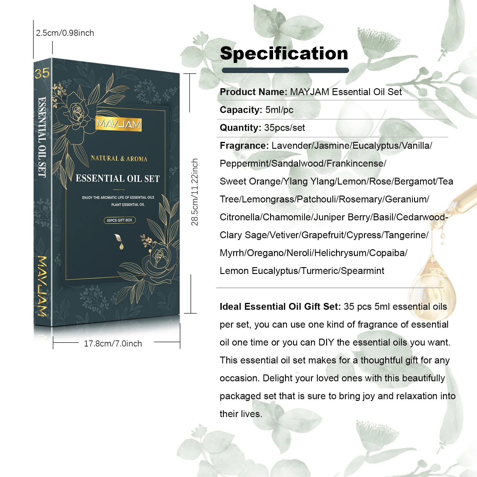 Premium Essential Oils Set – 35 Scents for Diffusers & Aromatherapy