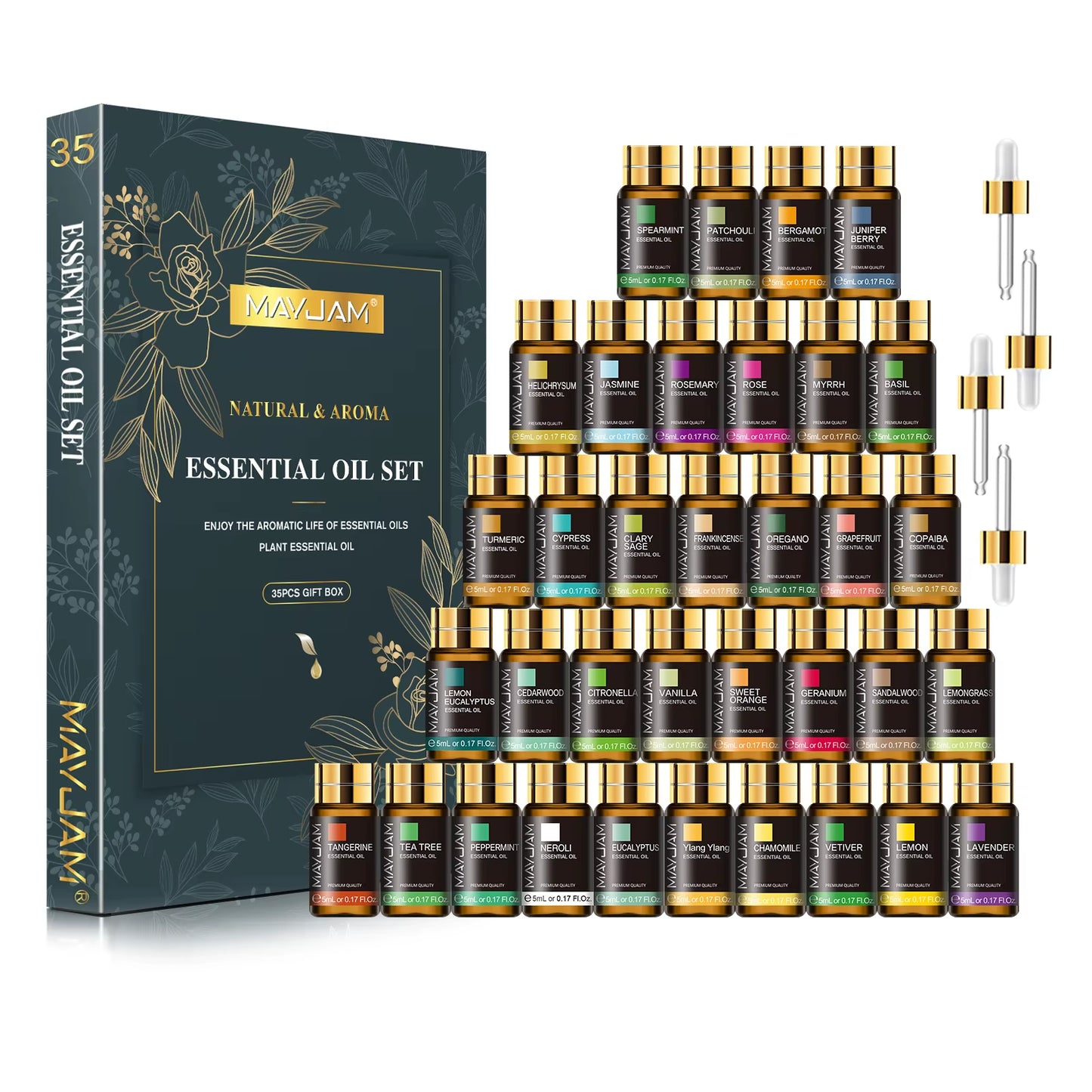 Premium Essential Oils Set – 35 Scents for Diffusers & Aromatherapy